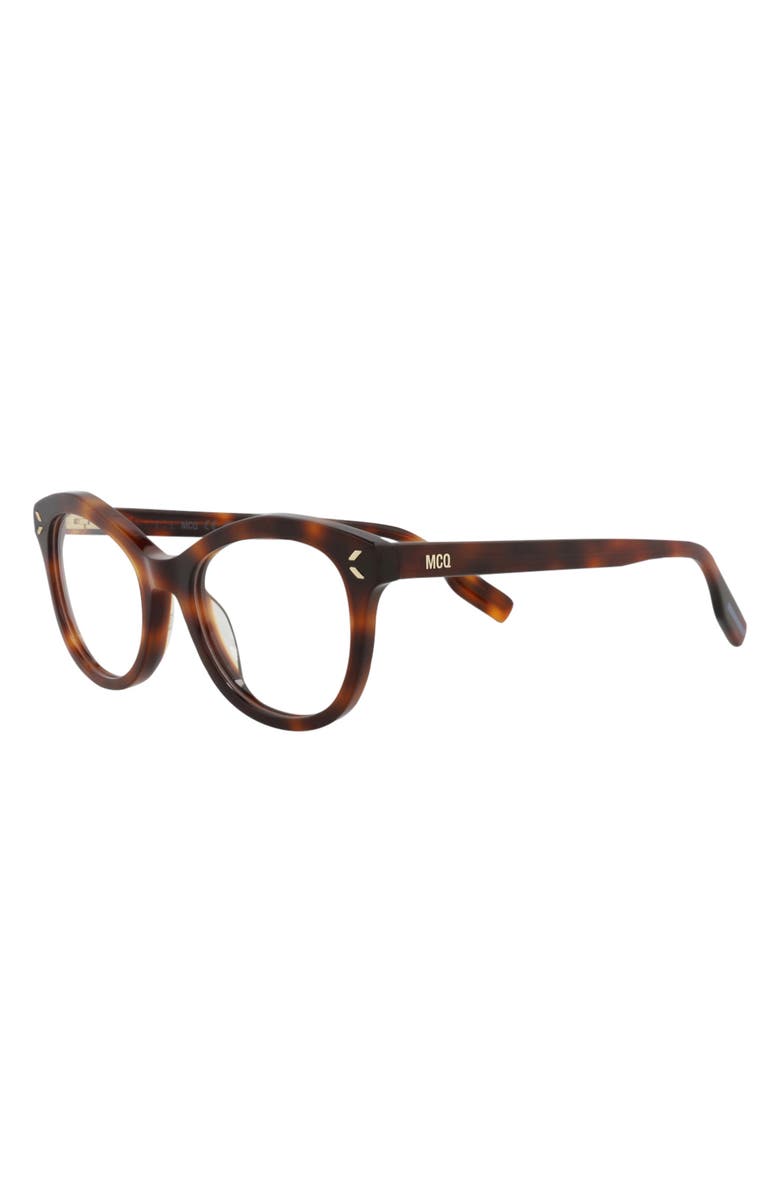 McQueen 47mm Cat Eye Optical Glasses, Alternate, color, Havana Havana Transparent