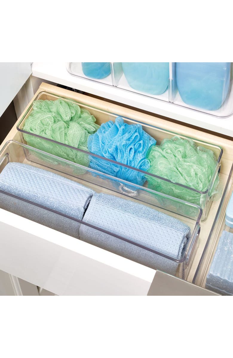 iDesign Stackable Fridge Bin with Handles - Kitchen Bin for Pantry or Cabinets, Set of 6, Clear, Alternate, color, Clear