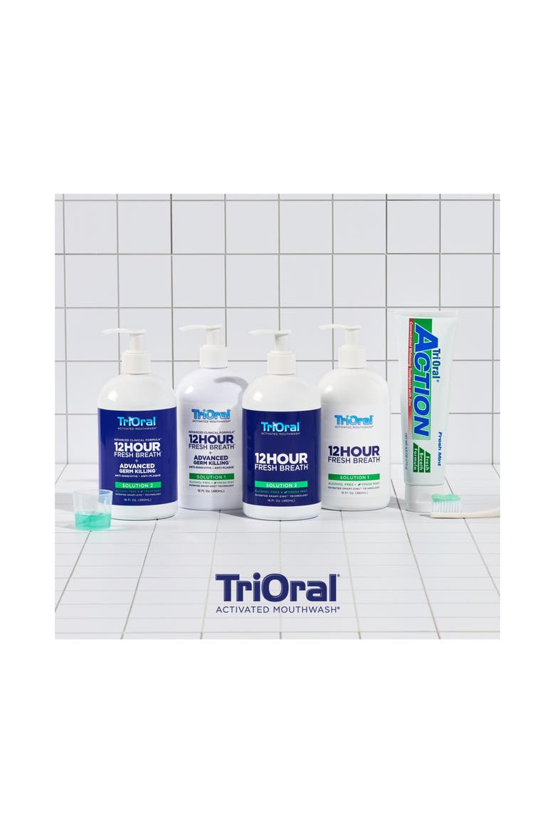 12-Hour Fresh Breath Dual Activated Mouthwash System with Toothpaste Mint, Alternate, color, Fresh Mint