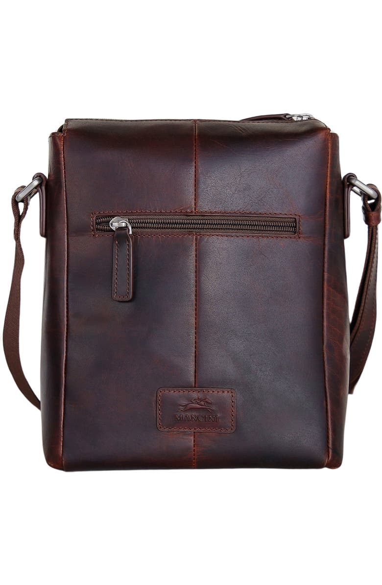 Mancini Buffalo Leather Everyday Crossbody Bag, Alternate, color, Brown