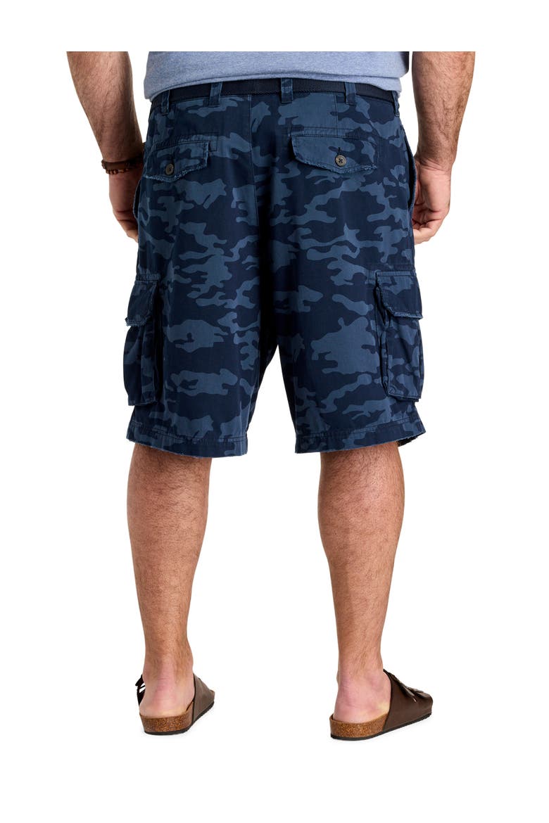 Big & Tall Belted Cargo Shorts, Alternate, color, SAPPHIRE CAMO