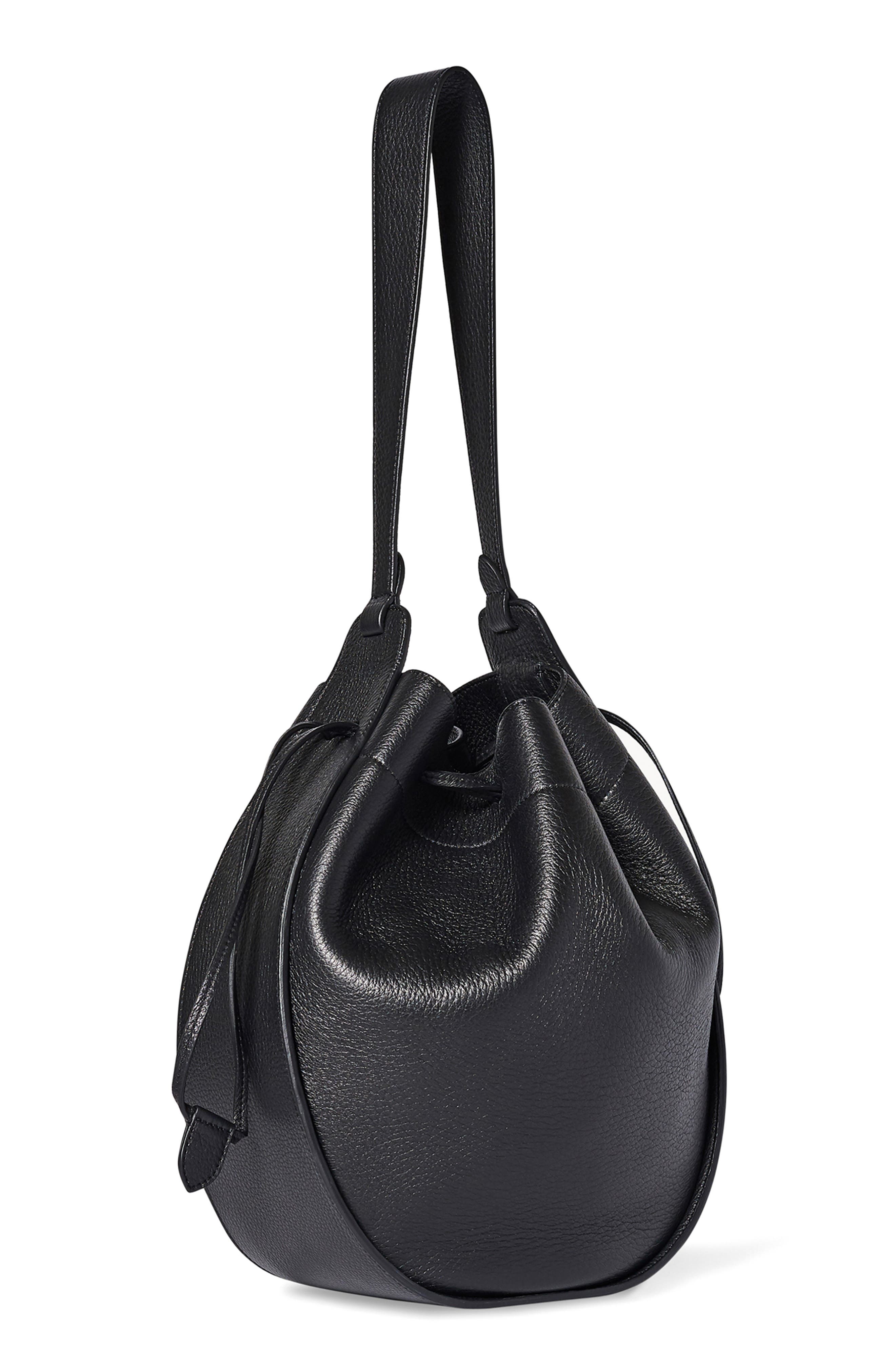 The Row XL Leather Drawstring Hobo Bag, Alternate, color, 
