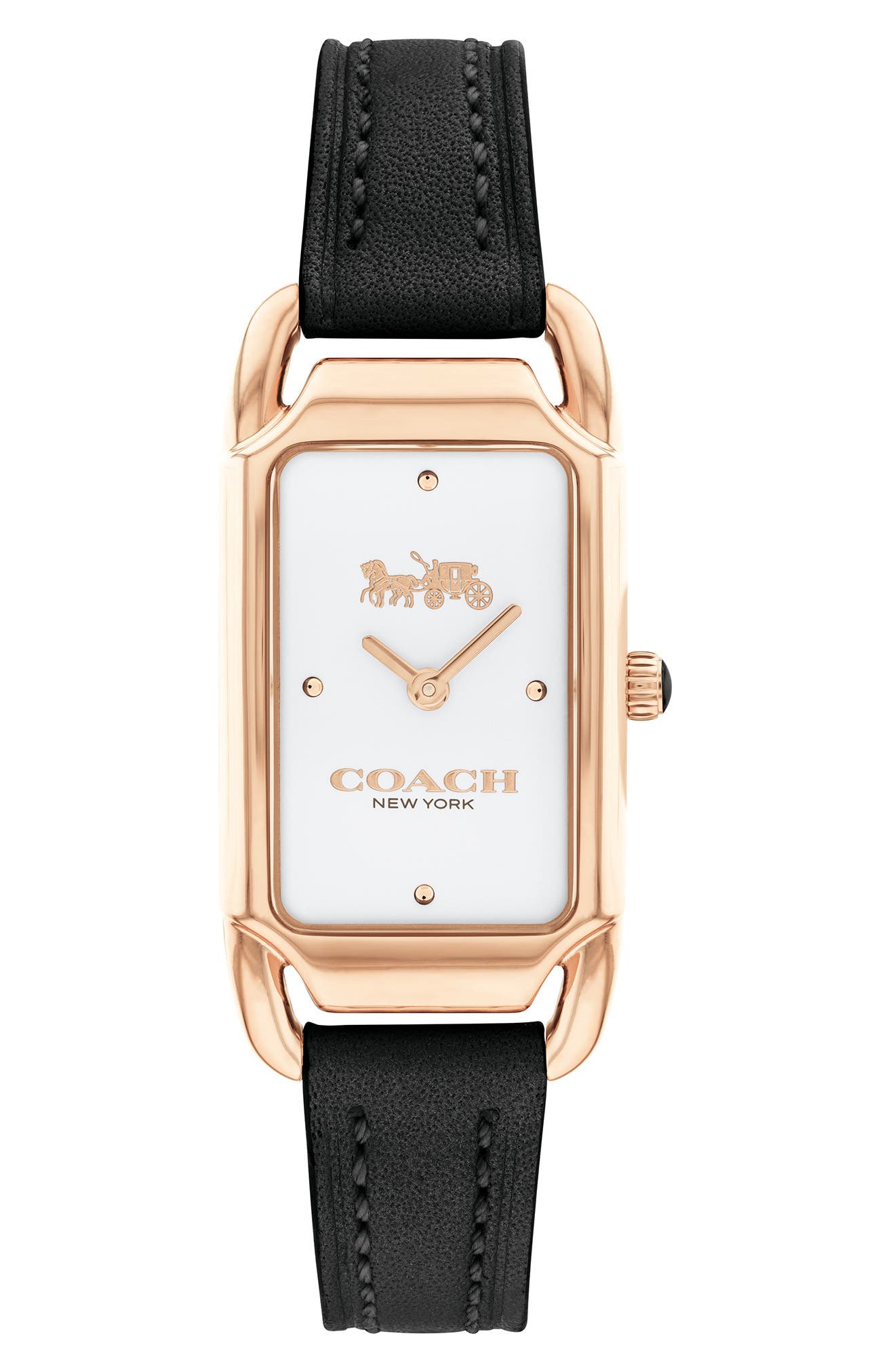 COACH Cadie Leather Strap Watch, 17.5mm x 28.5mm