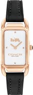 COACH Cadie Leather Strap Watch, 17.5mm x 28.5mm
