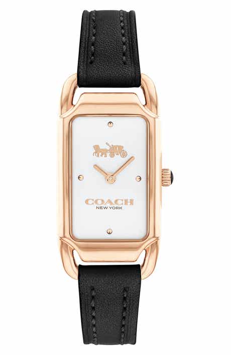 COACH Cadie Leather Strap Watch, 17.5mm x 28.5mm