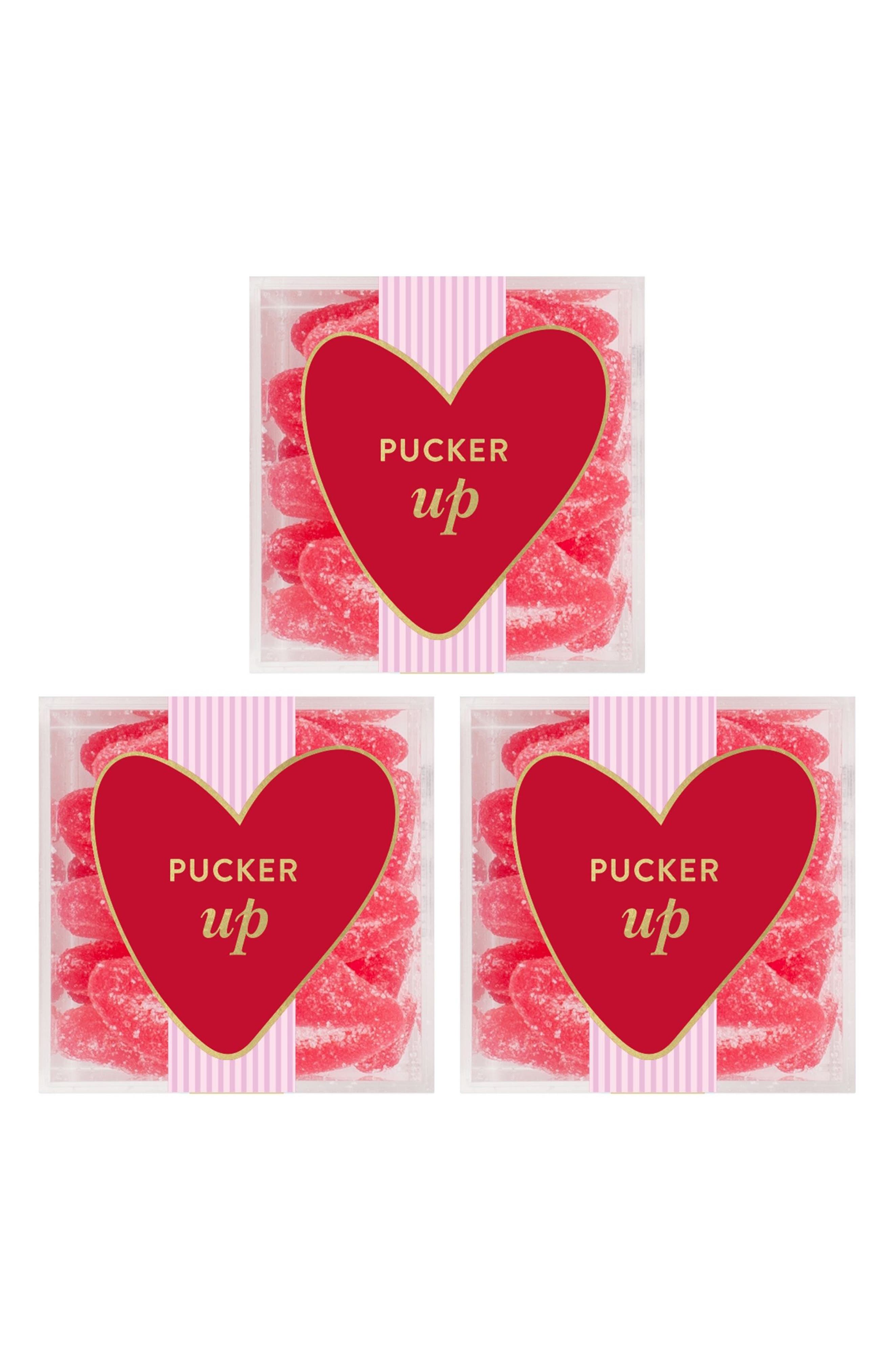 sugarfina Pucker Up Set of 3 Sugar Lips Candy Cubes
