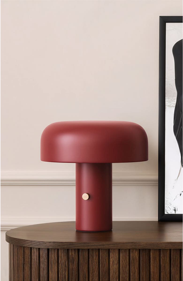 Brightech Anita Cream 12" Modern and Elegant LED Table Lamp with Brass Rotary Knob, Alternate, color, Cream