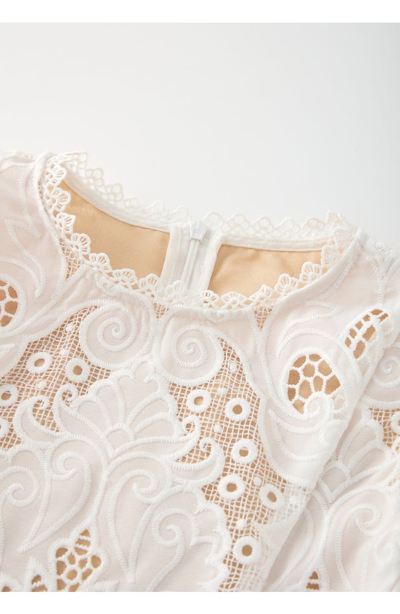 Marlo Kids Celia Lace Mini Dress, Alternate, color, Ivory
