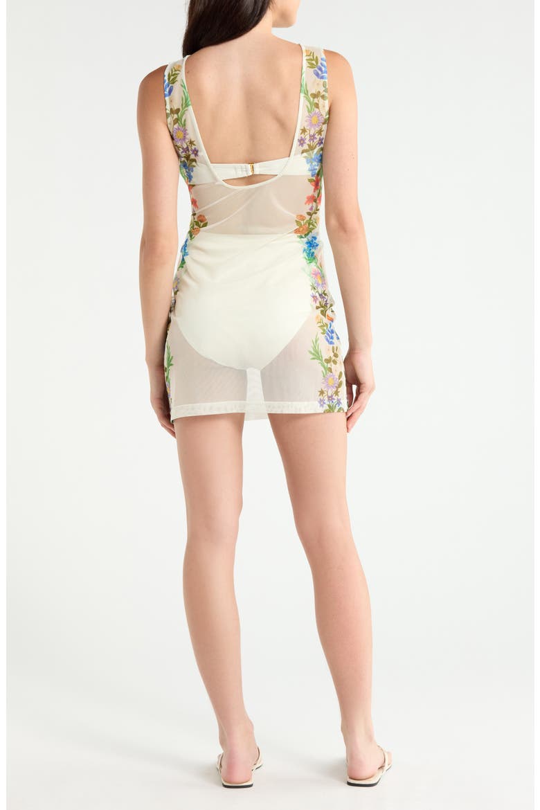 Shaylee Floral Cover-up Minidress, Main, color, IVORY/ MULTI