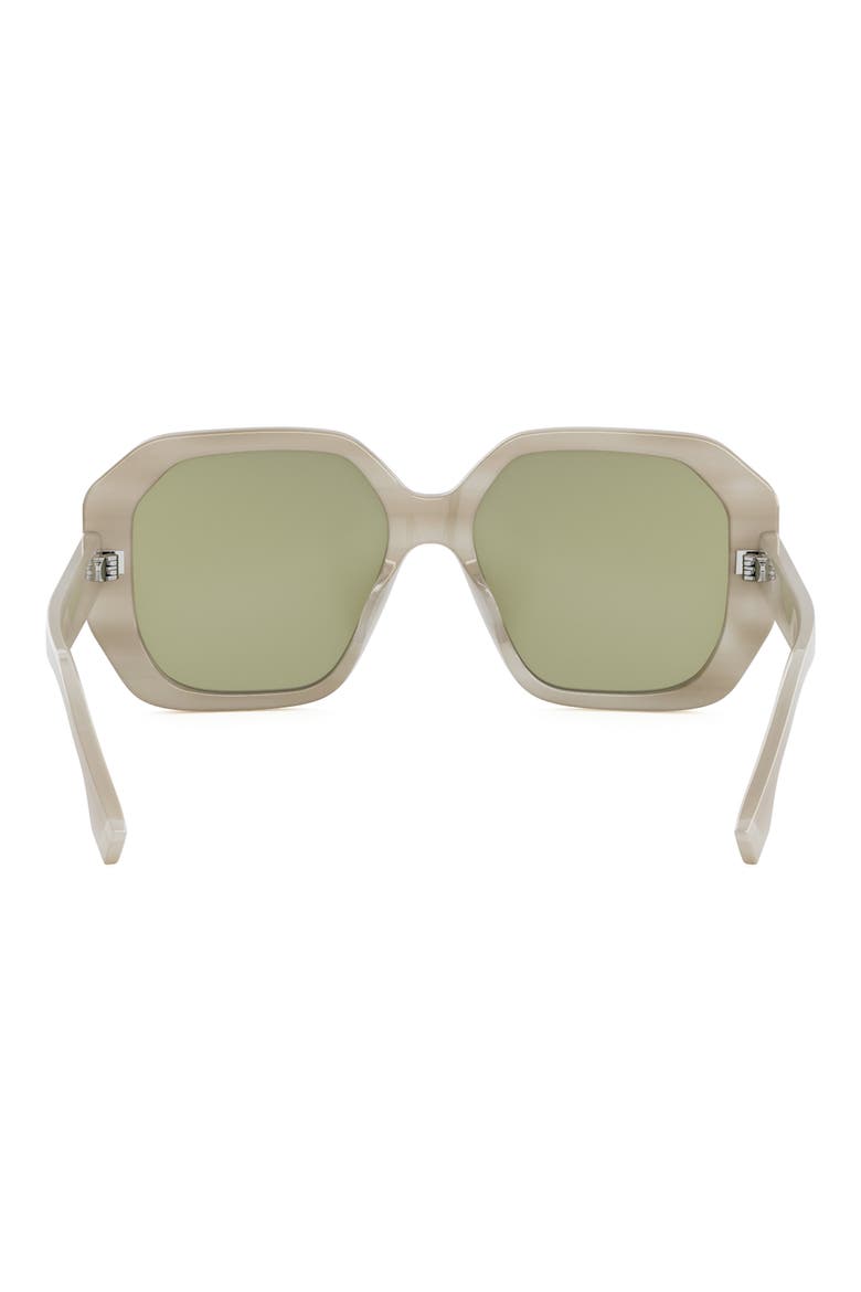 Selleria Square Sunglasses, Alternate, color, BEIGE HORN / GREEN MIRROR