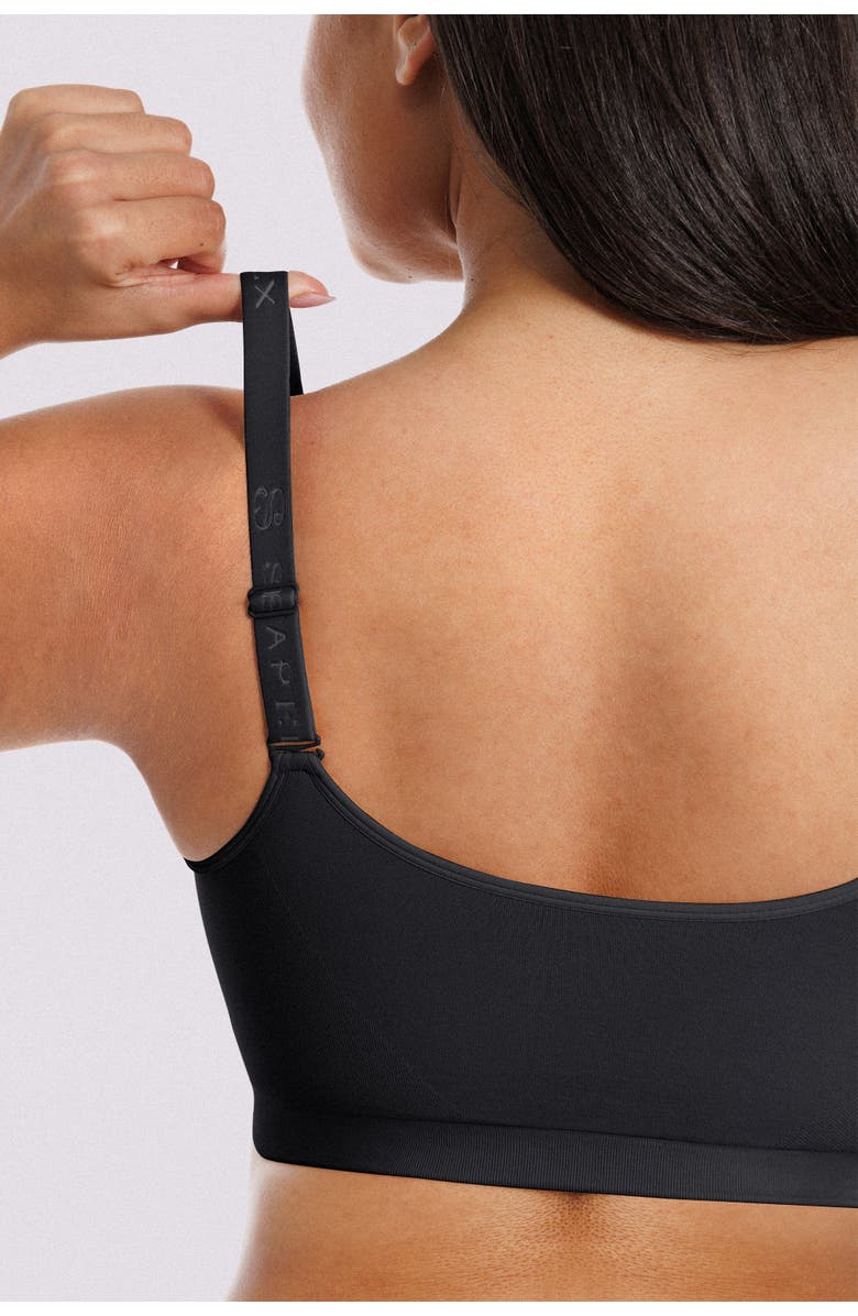 Shapellx Skin Flow Seamless Front-Zip Wireless Bra, Alternate, color, Black