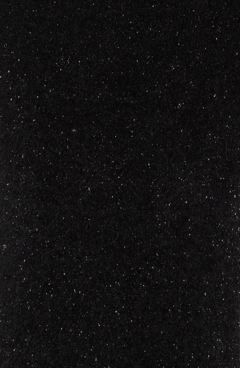 AllSaints Metallic Faux Fur Scarf, Alternate, color, Black 001