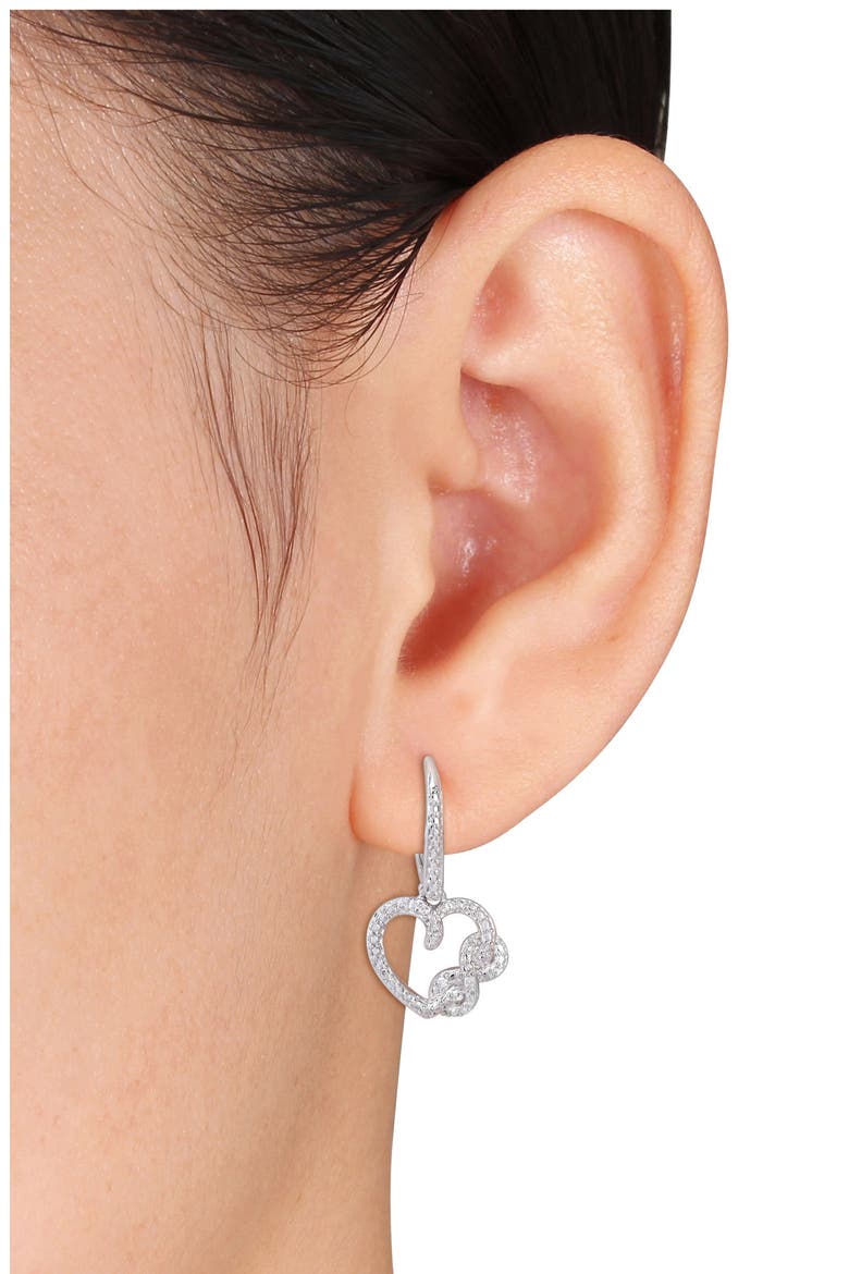 Sterling Silver Cubic Zirconia Infinity Heart Earrings, Alternate, color, WHITE