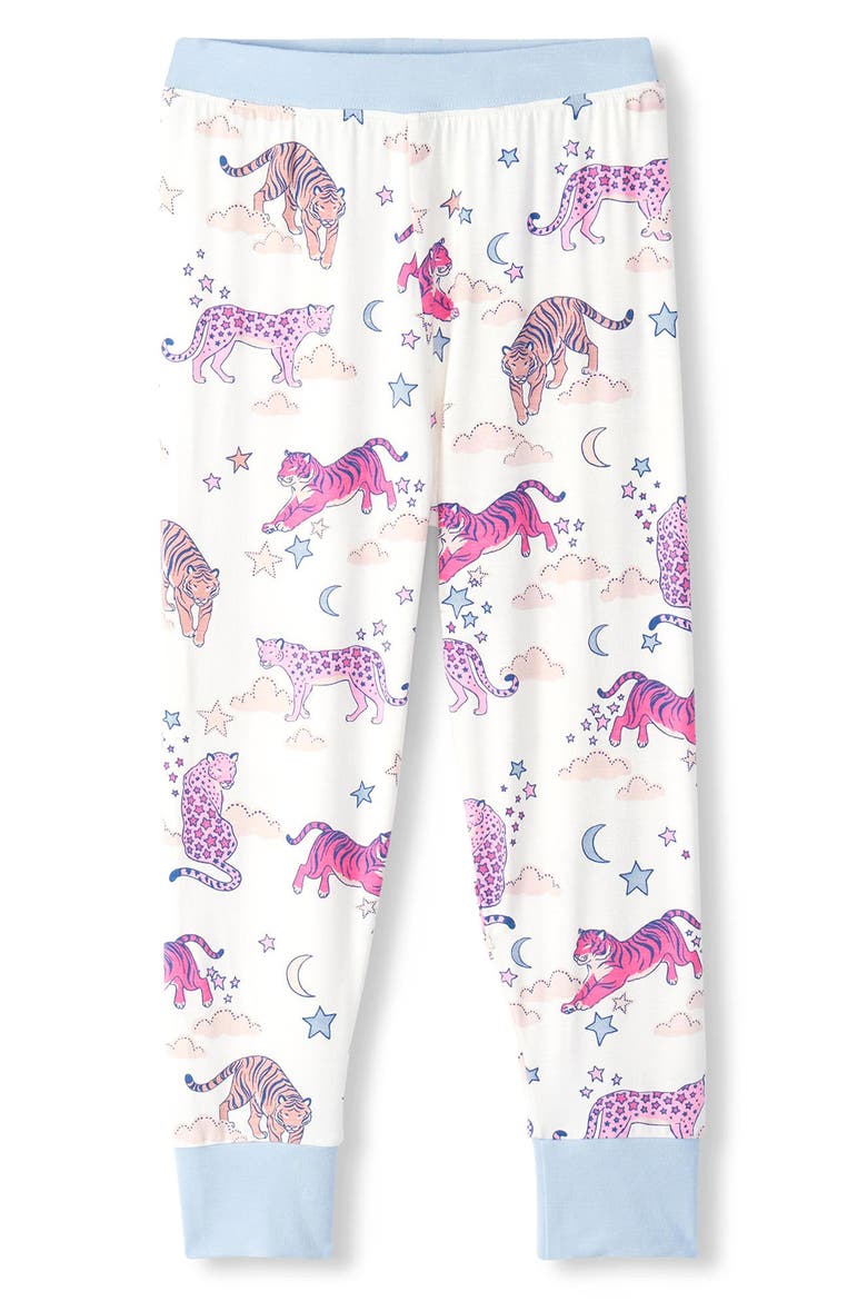 Kids' Night Time Tigers Pajamas, Alternate, color, BLUE