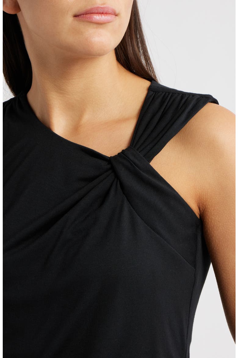 Asymmetric Neck Sleeveless Top, Alternate, color, BLACK