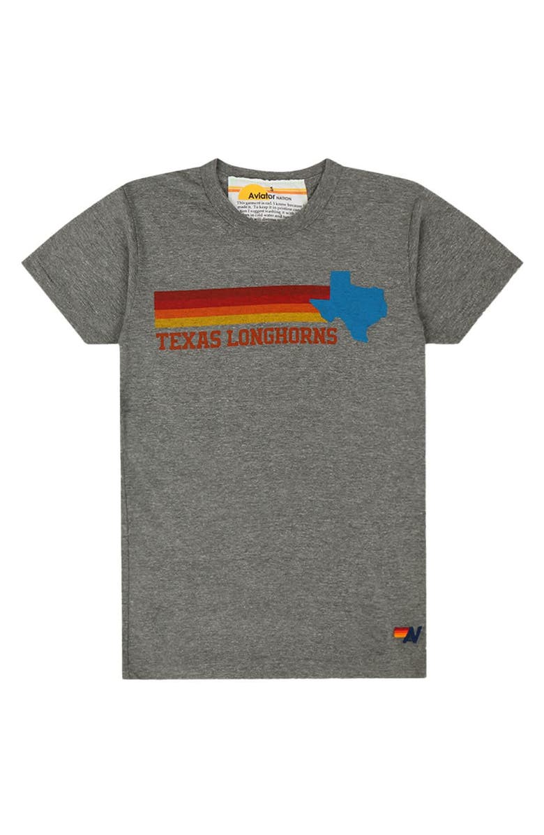 Aviator Nation Unisex Aviator Nation Heather Gray Texas Longhorns Tri-Blend T-Shirt, Alternate, color, 