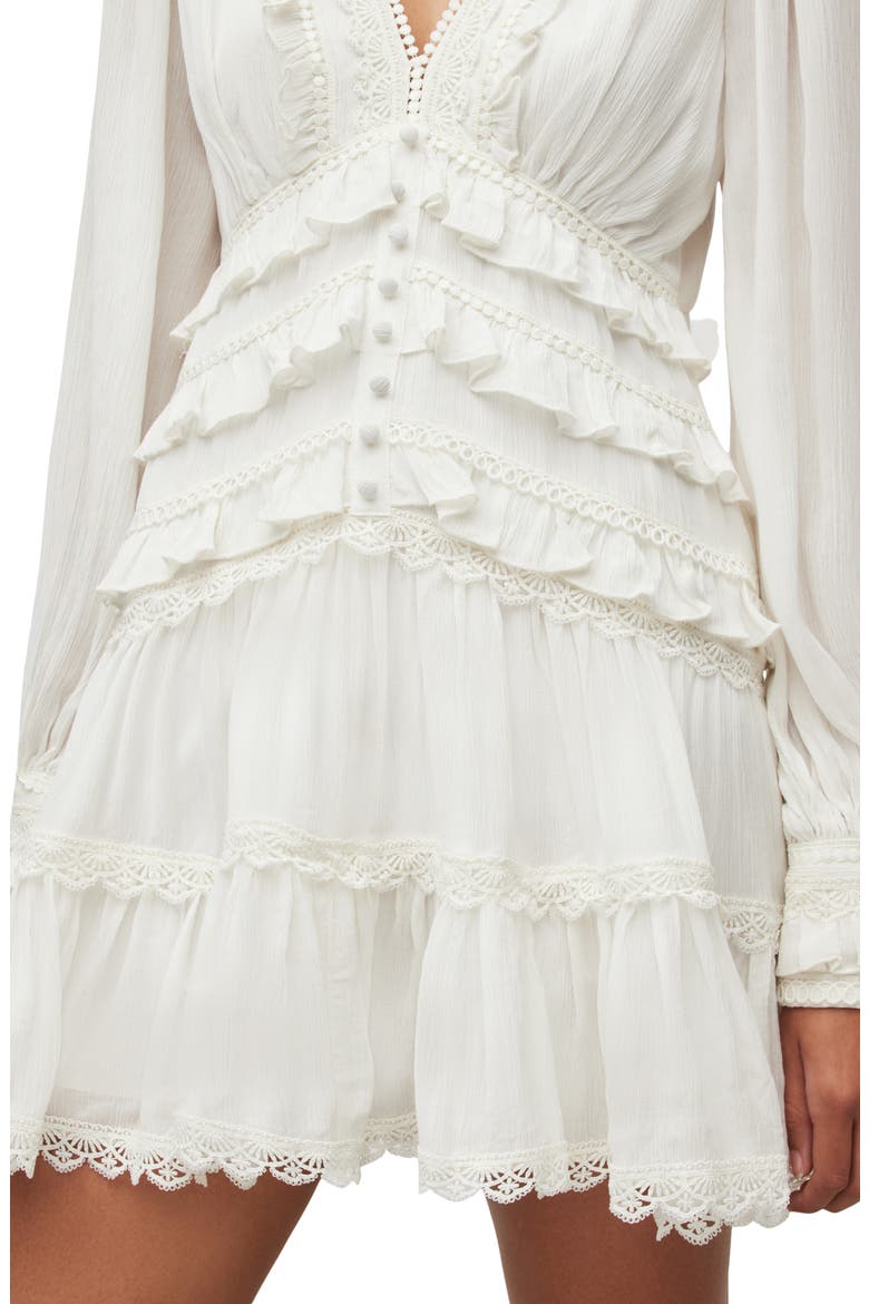 Zora Long Sleeve Minidress, Alternate, color, CHALK WHITE