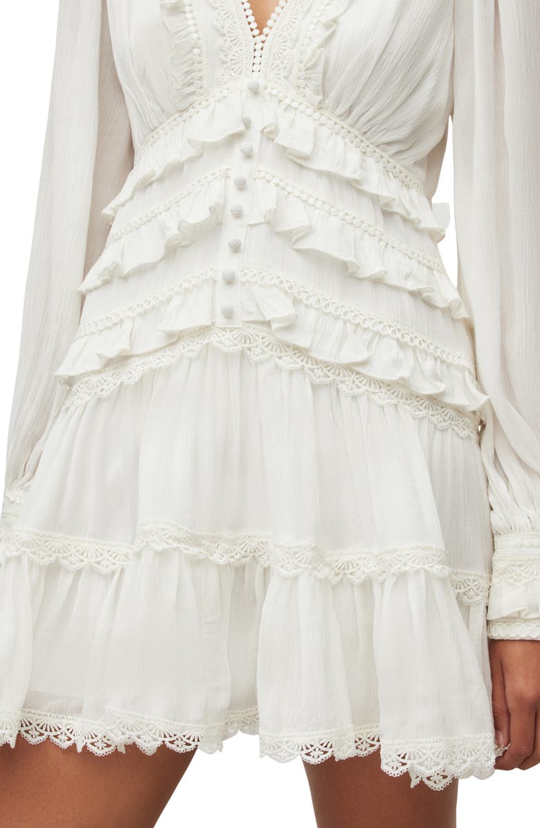 AllSaints Zora Long Sleeve Minidress, Alternate, color,