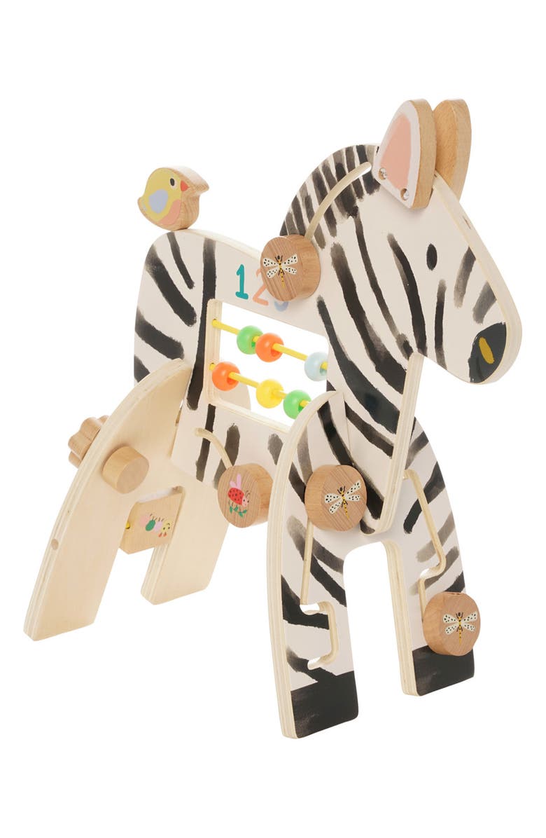 Manhattan Toy Safari Zebra Wooden Activity Toy, Alternate, color, Multi-Color