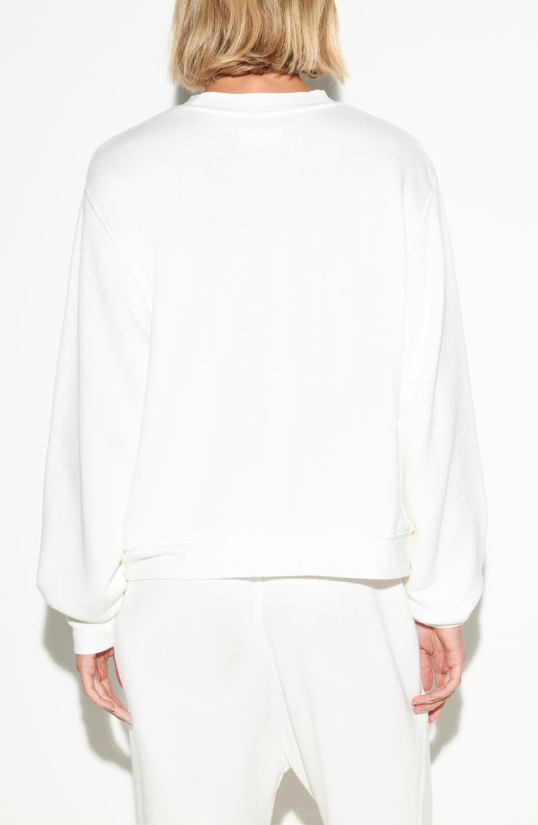 Spiritual Gangster Logo Cotton & Linen Graphic Sweatshirt, Alternate, color, White