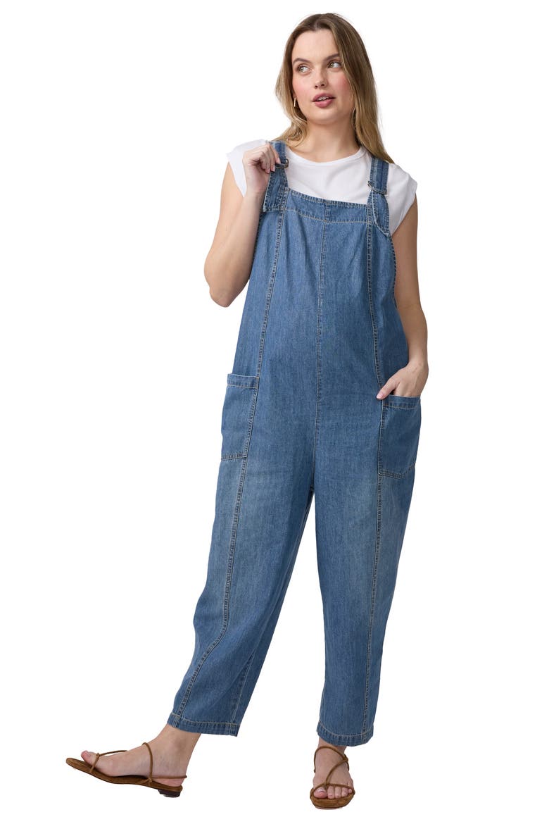Soft Denim Overall, Main, color, Medium Wash
