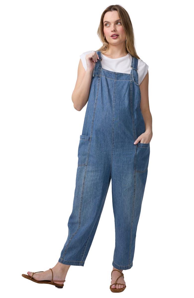 Ingrid & Isabel Soft Denim Overall, Main, color, Medium Wash