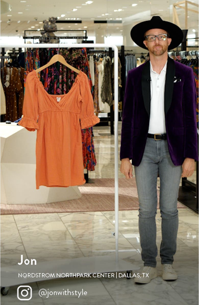 Perfect Paradise Puff Sleeve Smocked Cotton Gauze Babydoll Dress, sales video thumbnail