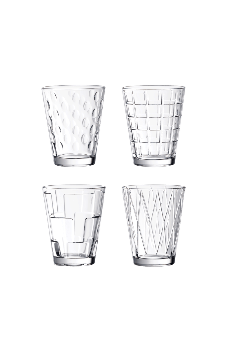 Villeroy
Boch Dressed Up Water Tumbler Clear Assorted Set/4, Main, color, Clear