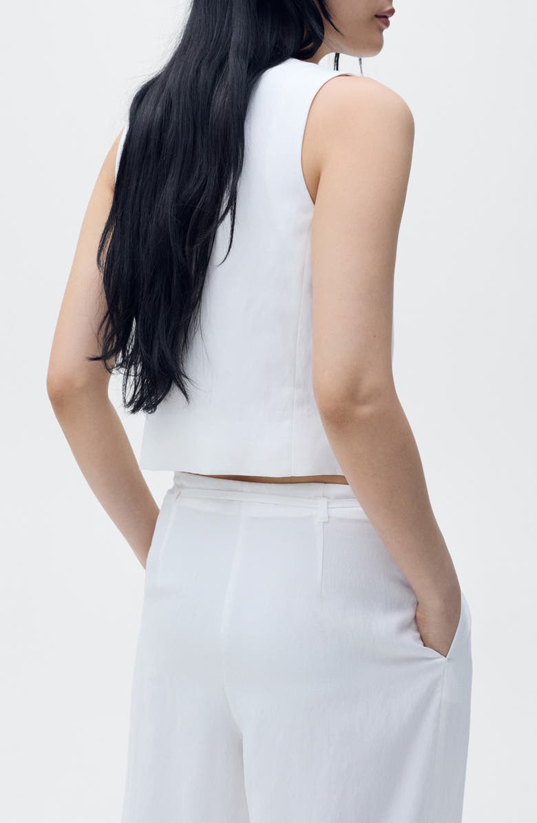 MANGO Suit Vest, Alternate, color, White