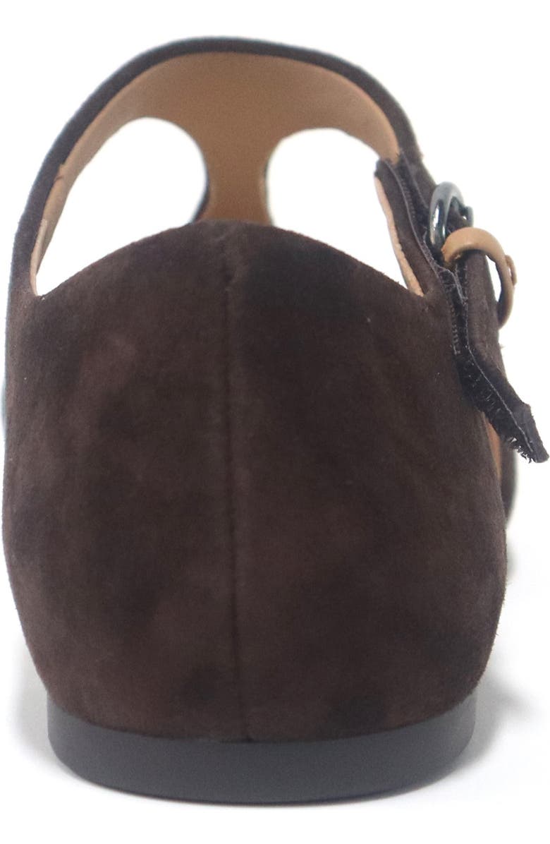 Gentle Souls Wyatt T-Strap Flat, Alternate, color, Chocolate Suede