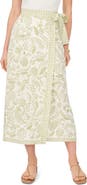 Vince Camuto Mixed Print Wrap Skirt