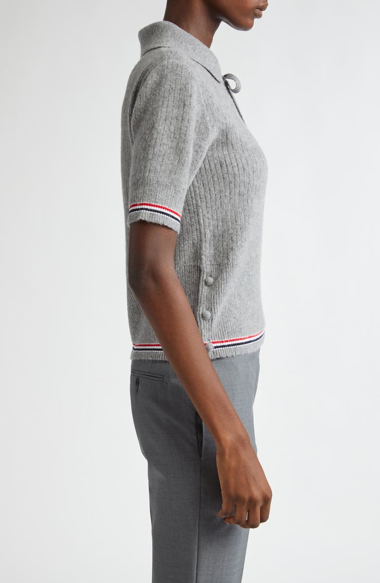 Thom Browne Tricolor Trim Wool Blend Polo Sweater, Alternate, color, 