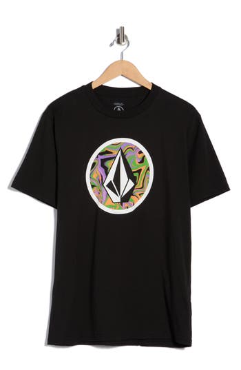 Volcom Crisp Stone Fill Graphic T-shirt In Black
