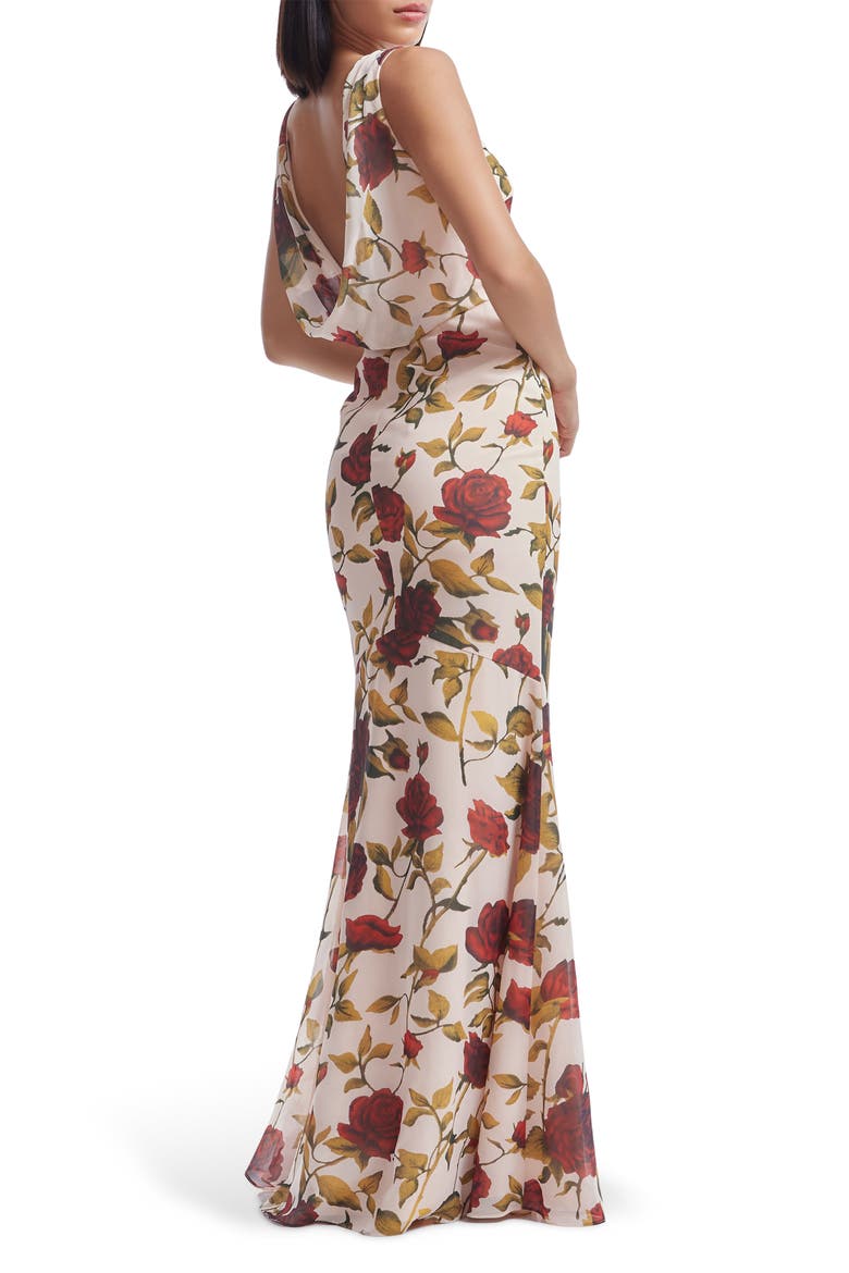 Cherilyn Floral Open Back Mermaid Gown, Alternate, color, CREAM MULTI