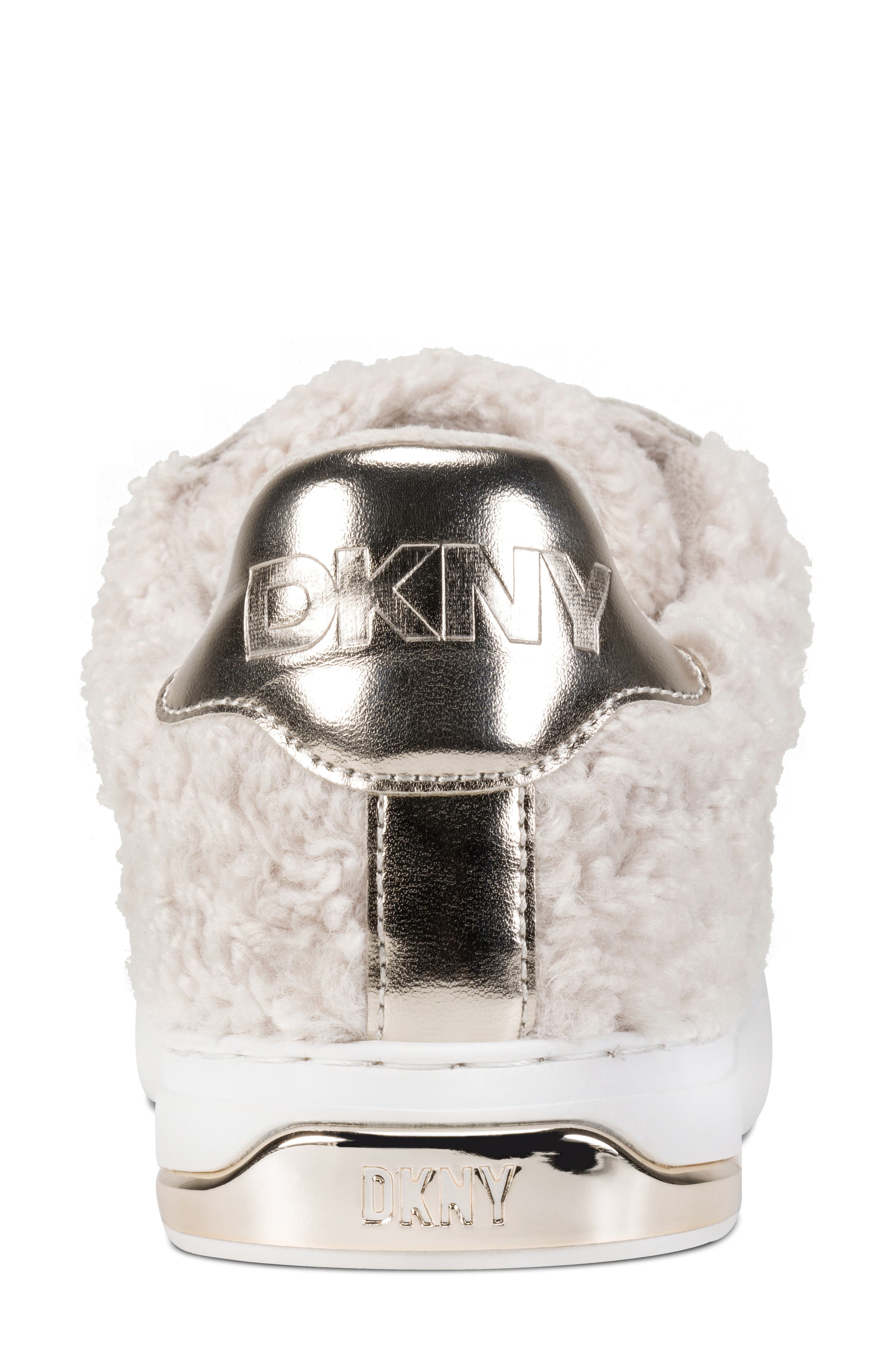 DKNY Abeni Faux Fur Sneaker, Alternate, color, White/ Champagne