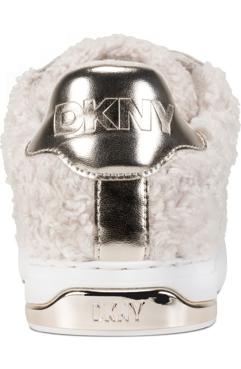 DKNY Abeni Faux Fur Sneaker, Alternate, color, White/ Champagne