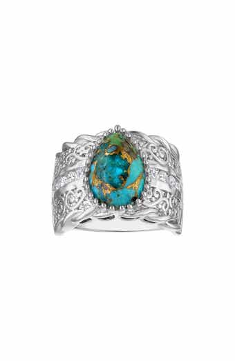 Pear Cut Turquoise Cocktail Ring