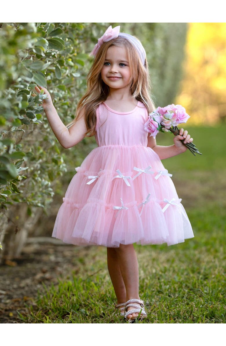 Mia Belle Girls Girls Blooming with Bows Sleeveless Tutu Dress, Alternate, color, Pink