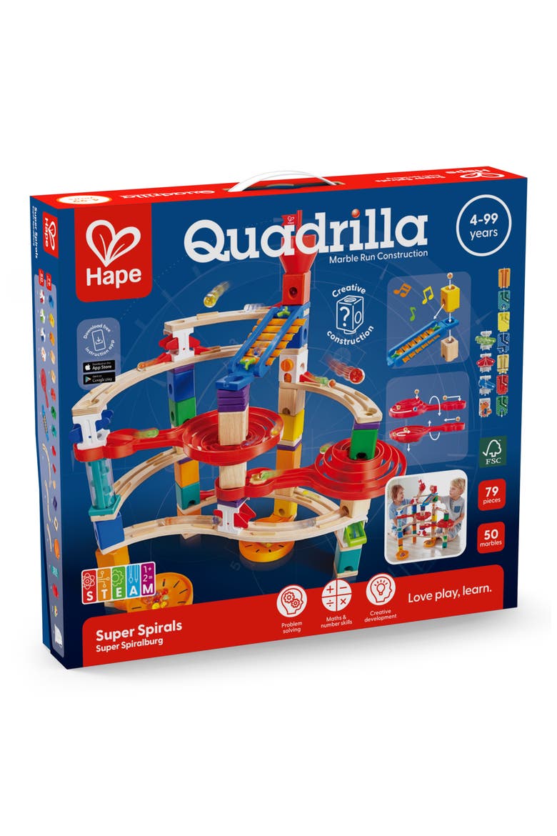 Quadrilla Super Spirals Marble Run, Alternate, color, MULTI
