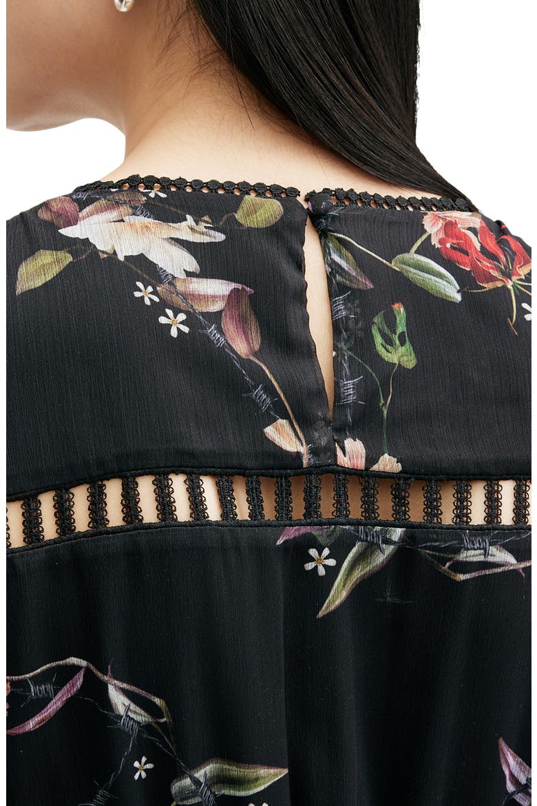 Zora Long Sleeve Tiered Dress, Alternate, color, UNITY BLACK