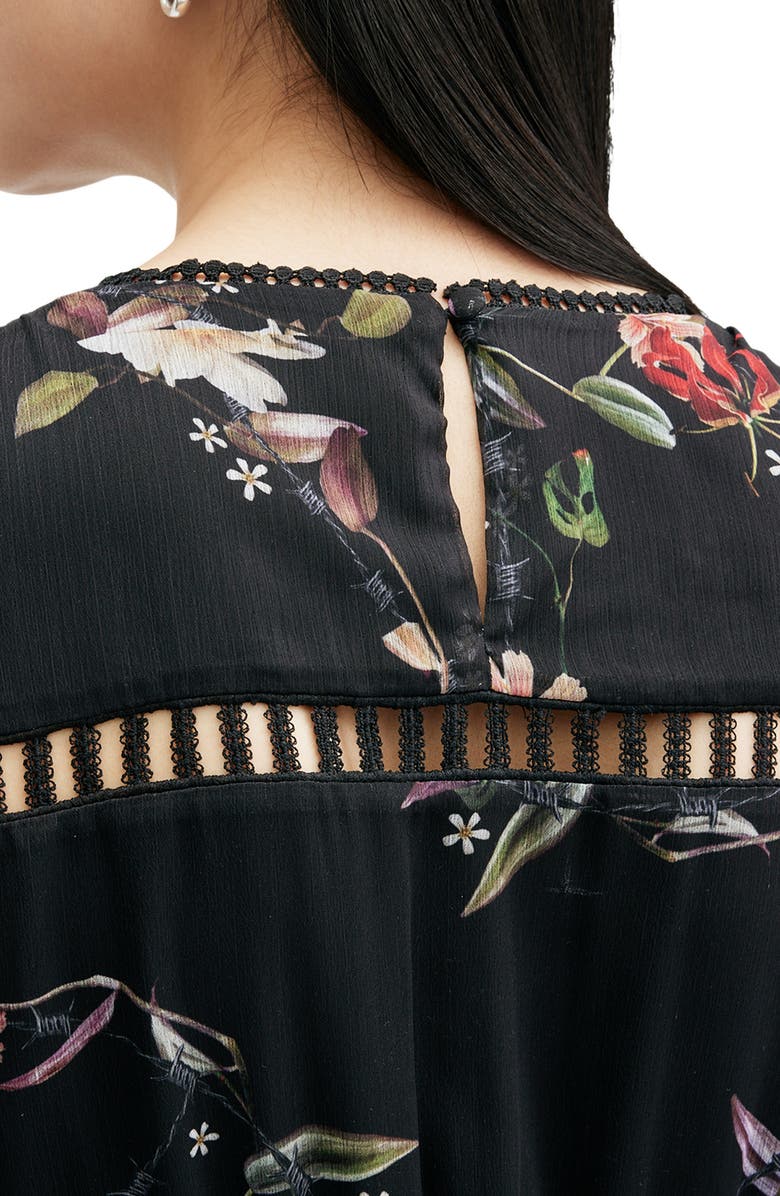 AllSaints Zora Long Sleeve Tiered Dress, Alternate, color, Unity Black