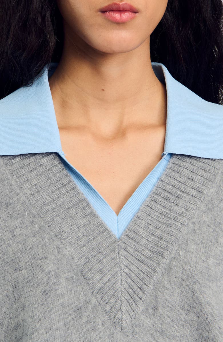 SANDRO Double-neck sweater, Alternate, color, 