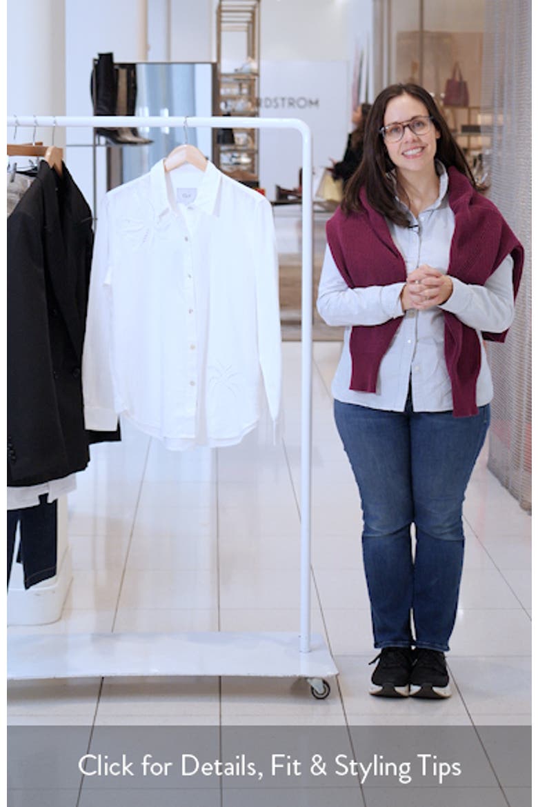 Samar Eyelet Embroidered Linen Blend Button Up Shirt video