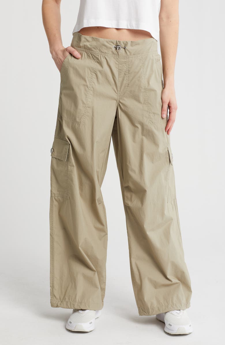 DKNY High Waist Straight Leg Cotton Cargo Pants, Main, color, Vintage Khaki