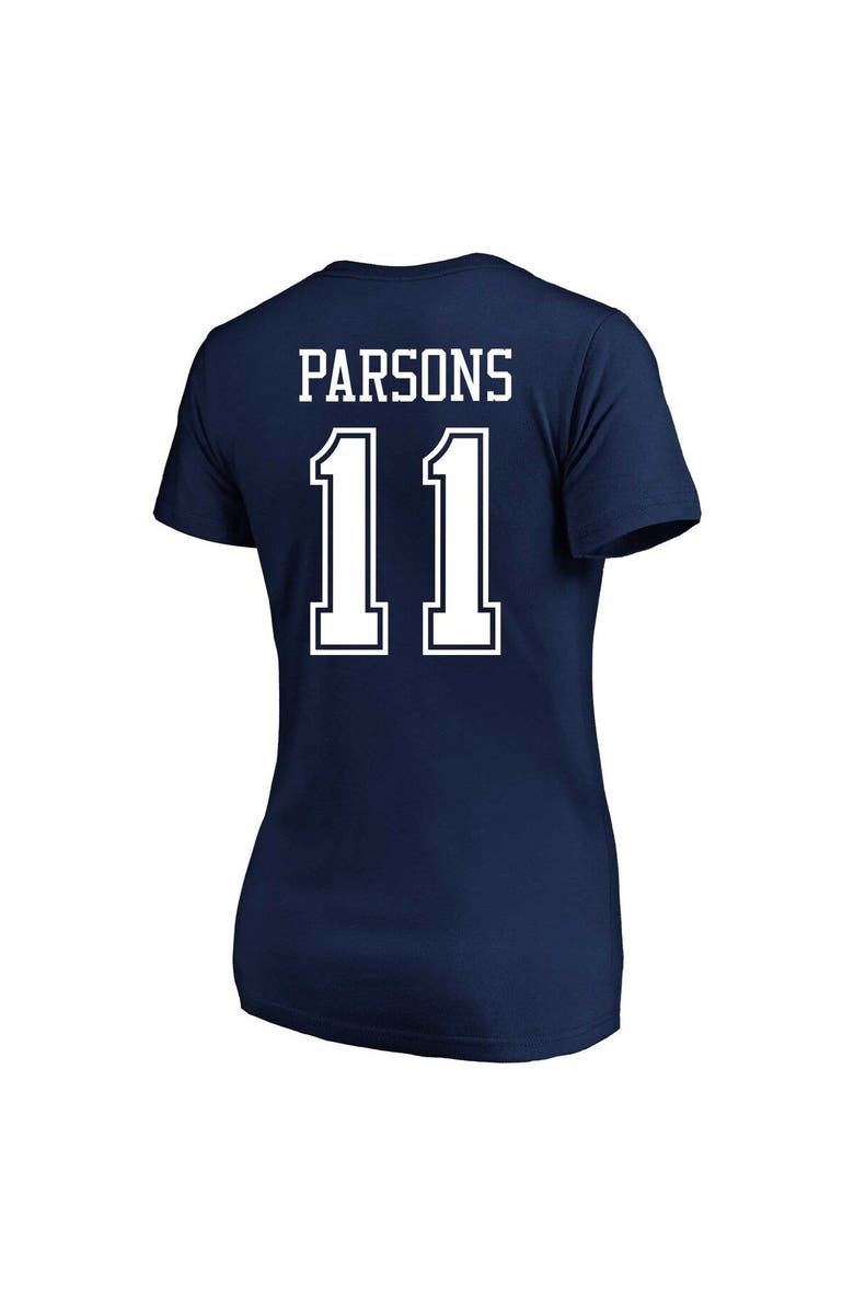 FANATICS Women's Micah Parsons Navy Dallas Cowboys Plus Size Fair Catch Name & Number V-Neck T-Shirt, Alternate, color, 