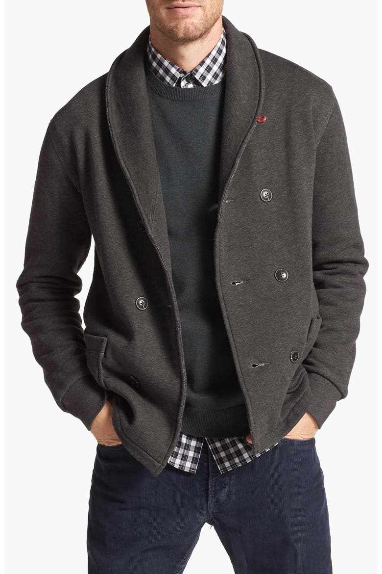 'Blair' Shawl Collar Cardigan, Main, color, CHARCOAL HEATHER