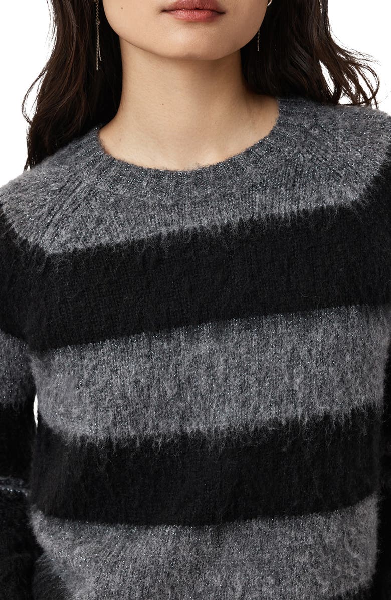 AllSaints Lou Spark Brushed Stripe Sweater, Alternate, color, 