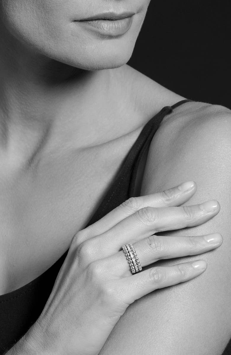 LAGOS Caviar Spark Diamond Band Ring, Alternate, color, Silver/ Diamond