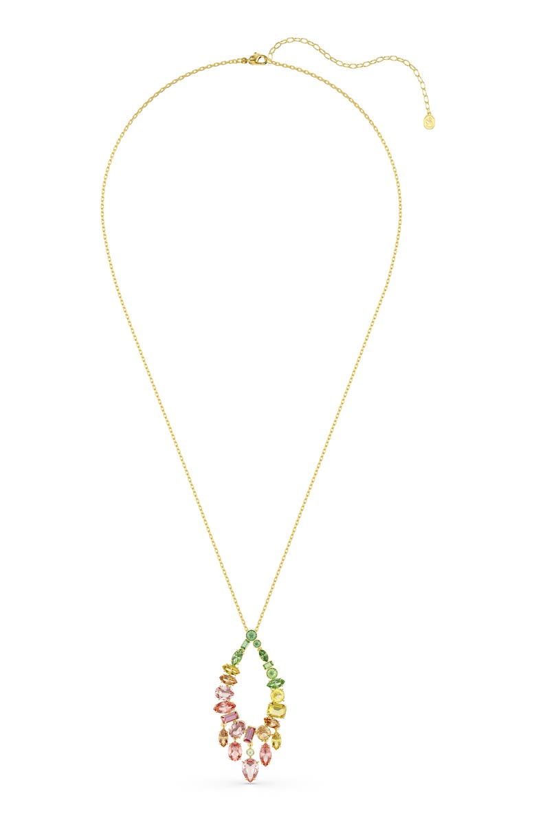 Swarovski Gema Crystal Charm Pendant Necklace, Alternate, color, Gold/ Multi