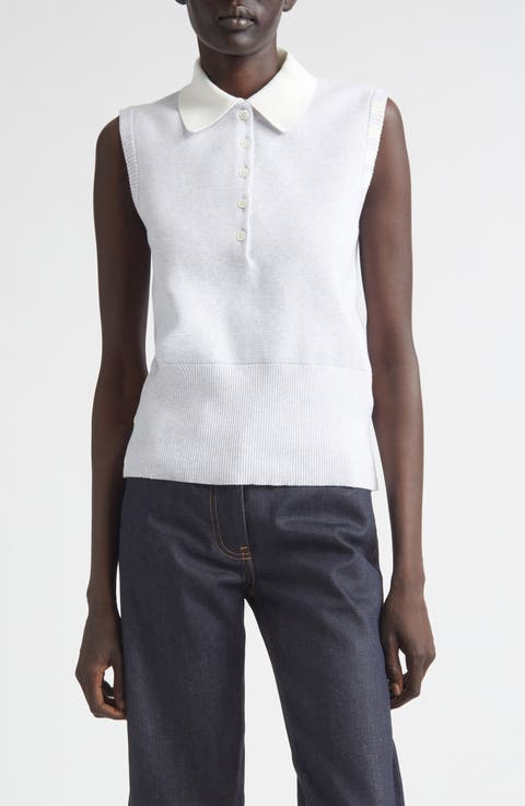 4-Bar Sleeveless Milano Knit Cotton Polo